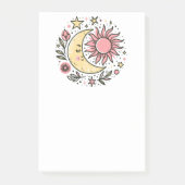 Sun Moon Floral Pink Yellow Zodiac Astrologisch Post-it® Notes (Voorkant)