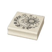 Sun Moon Floral Pink Yellow Zodiac Astrologisch Rubberstempel (Stempel)