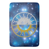 SUN & MOON Gold Silver + uw achtergrond Badmat (Voorkant Verticaal)