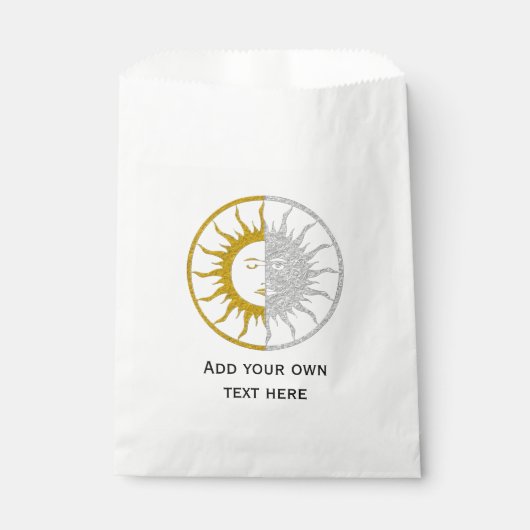 SUN & MOON Gold Silver + uw achtergrond Bedankzakje (Voorkant)