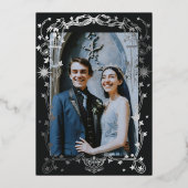 Sun & Moon Golden Ivy Ornament bruiloft uitnodigin Folie Uitnodiging (Achterkant)