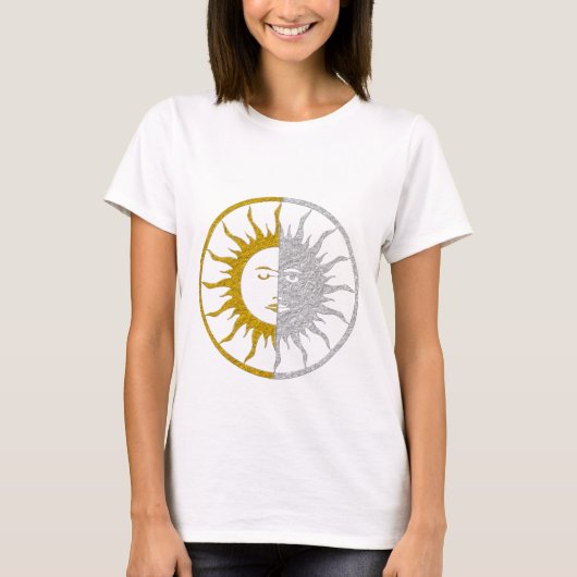 SUN & MOON - gouden zilver T-shirt (Voorkant)