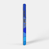 Sun moon heuvelt abstract landschapsblauw samsung galaxy hoesje (Rechterkant)