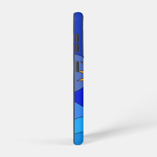 Sun moon heuvelt abstract landschapsblauw samsung galaxy hoesje (Rechterkant)