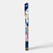 Sun Moon iPhone Case Stained Glass Blue Gold (Achterkant / Links)