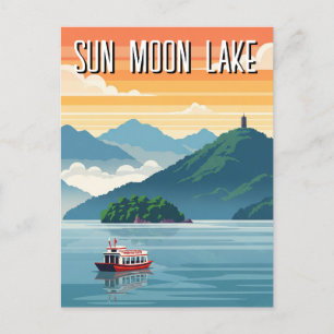 Sun Moon Lake Taiwan zonsopgang Briefkaart