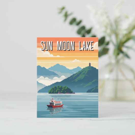 Sun Moon Lake Taiwan zonsopgang Briefkaart (Staand voorkant)