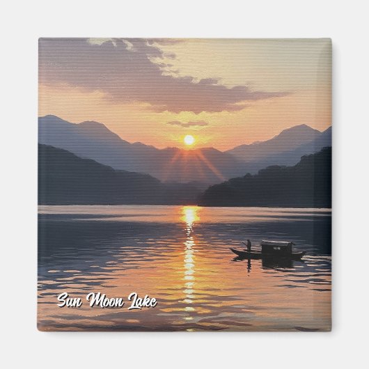 Sun Moon Lake Taiwan zonsopgang Magneet (Voorkant)