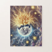 Sun & Moon Lovers Celestial Soulmates Art Legpuzzel (Verticaal)