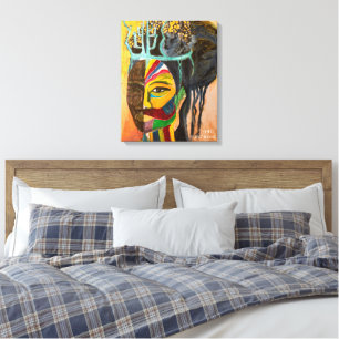 "Sun & Moon Making Love" Afdrukken op Canvas