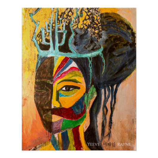 "Sun & Moon Making Love" Originele kunstdruk Perfect Poster (Voorkant)