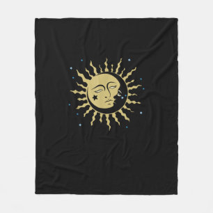 Sun Moon met 90s Witch Whimsigoth esthetiek Fleece Deken