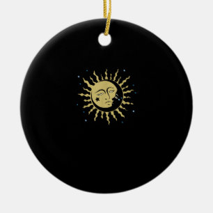 Sun Moon met 90s Witch Whimsigoth esthetiek Keramisch Ornament