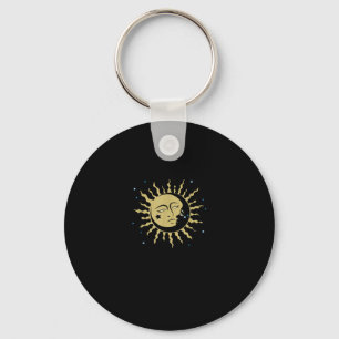 Sun Moon met 90s Witch Whimsigoth esthetiek Sleutelhanger