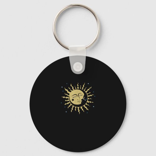 Sun Moon met 90s Witch Whimsigoth esthetiek Sleutelhanger (Voorkant)