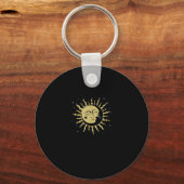 Sun Moon met 90s Witch Whimsigoth esthetiek Sleutelhanger (Voorkant)