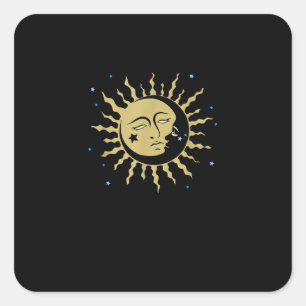 Sun Moon met 90s Witch Whimsigoth esthetiek Vierkante Sticker