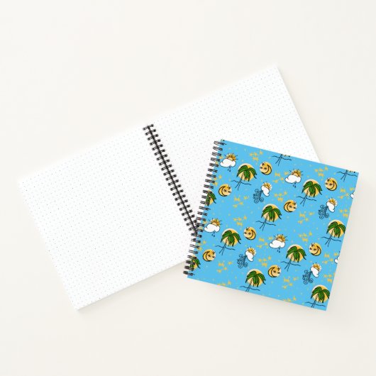 Sun Moon Palm Tattoo Turquoise Sketchbook Journal Notitieboek (Binnen)
