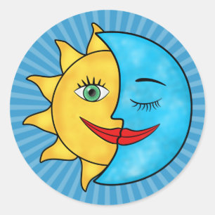 Sun Moon Ronde Sticker