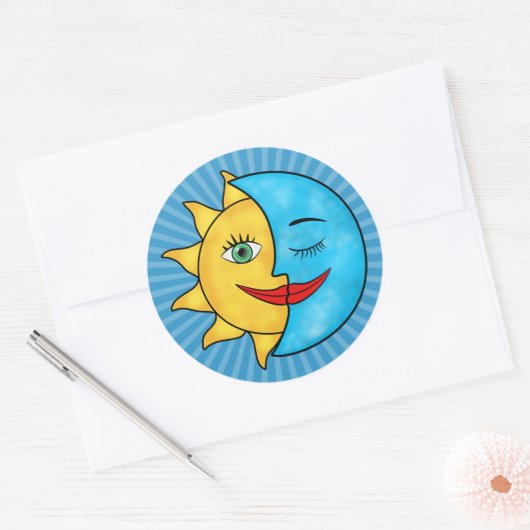 Sun Moon Ronde Sticker (Envelop)