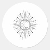 Sun moon ronde sticker (Voorkant)