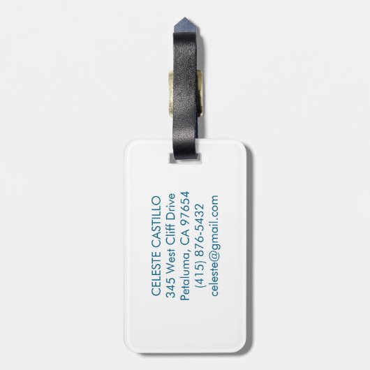 Sun Moon & Roses Magical Boho Earthy Personalized Bagagelabel (Achterkant verticaal)