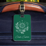 Sun Moon & Roses Magical Boho Earthy Personalized Bagagelabel<br><div class="desc">This hand made artwork makes an awesome design. Click "personalize" to change the text on both sides or delete it if you prefer. You can also change all the colors and fonts too. Matching passport covers and business cards and more! Check out my shop for more colors and styles or...</div>