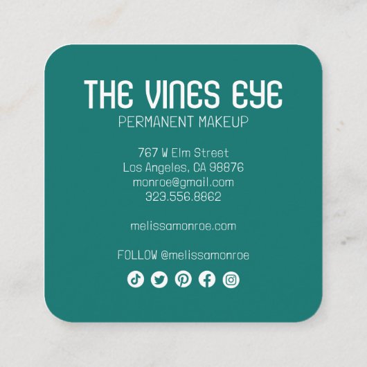 Sun Moon & Rozen Magical Boho CUSTOM Social Media Vierkante Visitekaartje (Achterkant)