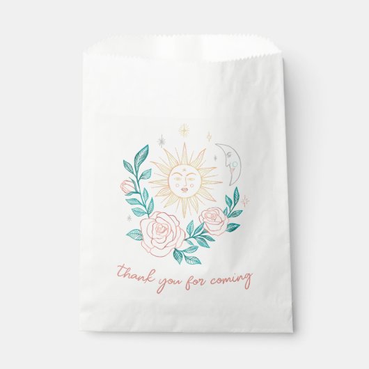 Sun Moon & Rozen Magische Boho Aardse CUSTOM Bedankzakje (Voorkant)