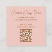 Sun Moon & Rozen Magische Boho Aardse CUSTOM QR Vierkante Visitekaartje (Achterkant)