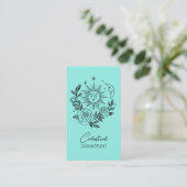 Sun Moon & Rozen Magische Boho Botanische CUSTOM Q Visitekaartje (Staand voorkant)