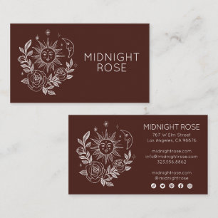 Sun Moon & Rozen Magische Boho Kleurrijke CUSTOM Visitekaartje