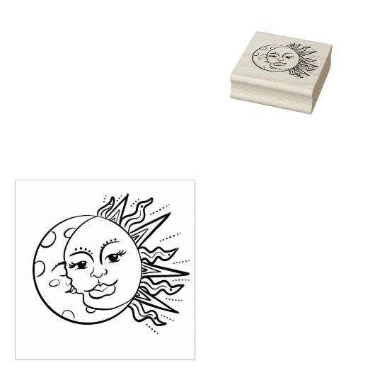 Sun & Moon Rubberstempel (Gestempeld)