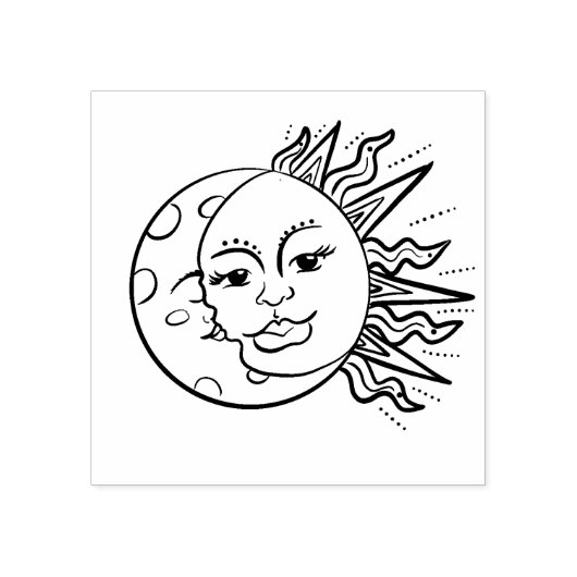Sun & Moon Rubberstempel (Afrduk)