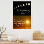 Sun Moon Spiritueel Inspirerend Motivation Quote Poster (Keuken)