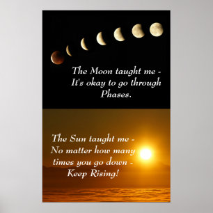 Sun Moon Spiritueel Inspirerend Motivation Quote Poster