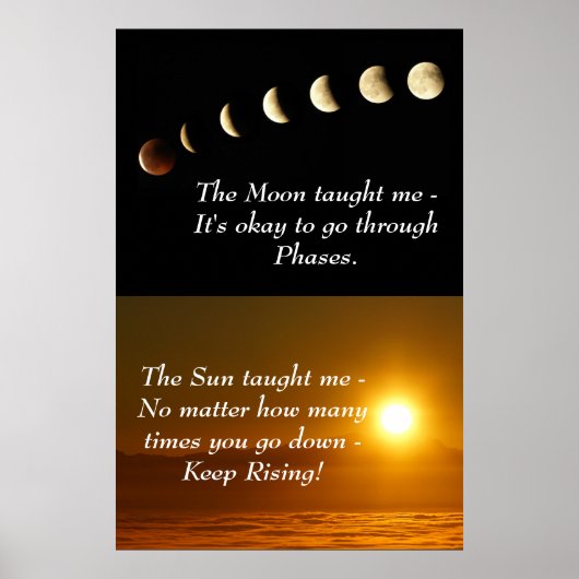 Sun Moon Spiritueel Inspirerend Motivation Quote Poster (Voorkant)