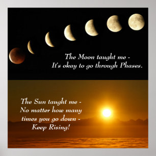 Sun Moon Spiritueel Inspirerend Quote Poster
