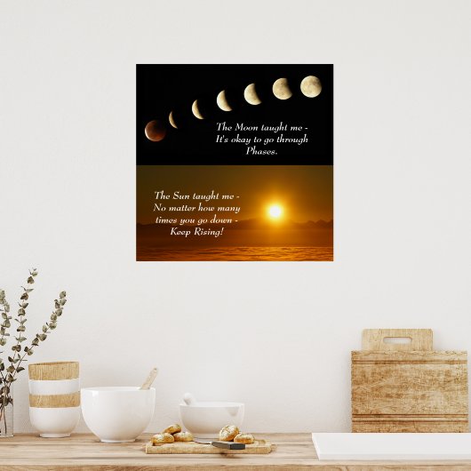 Sun Moon Spiritueel Inspirerend Quote Poster (Keuken)
