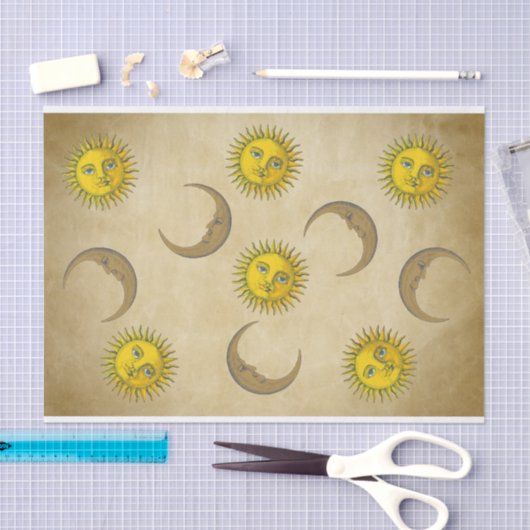 Sun Moon staat voor kunsthandtekening Tissuepapier (Craft)