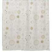 Sun Moon Stars Celestial Mystic Pattern Douchegordijn (Voorkant)