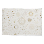 Sun Moon Stars Celestial Mystic Pattern Kussensloop (Achterkant)