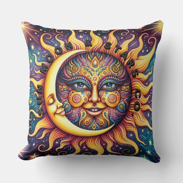 Sun, Moon & Stars Co. Kussen (Voorkant)