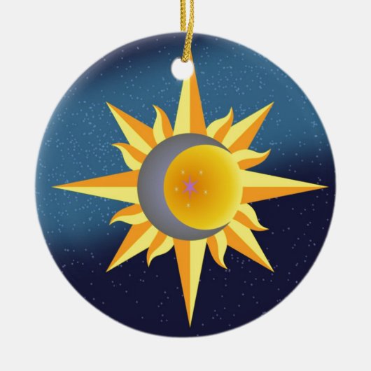 SUN MOON STARS FUSIE ABSTRACT KERAMISCH ORNAMENT (Voorkant)