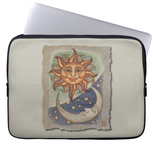 Sun Moon & Stars Laptop Sleeve (Voorkant)
