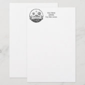  Sun Moon Stars Ocean Planet Earth Tekening Briefpapier (Voorkant / Achterkant)