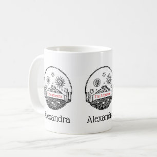 Sun Moon Stars Ocean Planet Earth Tekening Koffiemok