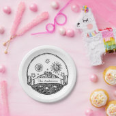  Sun Moon Stars Ocean Planet Earth Tekening Papieren Bordje (Feest)