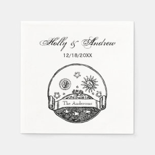  Sun Moon Stars Ocean Planet Earth Tekening Servetten