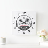  Sun Moon Stars Ocean Planet Earth Tekening Vierkante Klok (Huis)